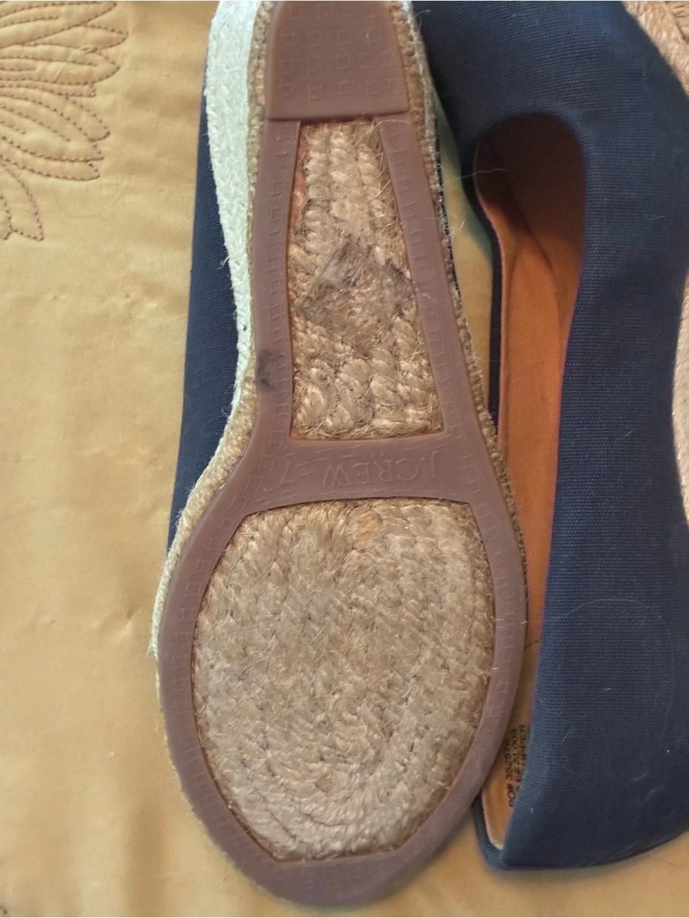 J. Crew Navy Canvas Espadrille Wedge Heels